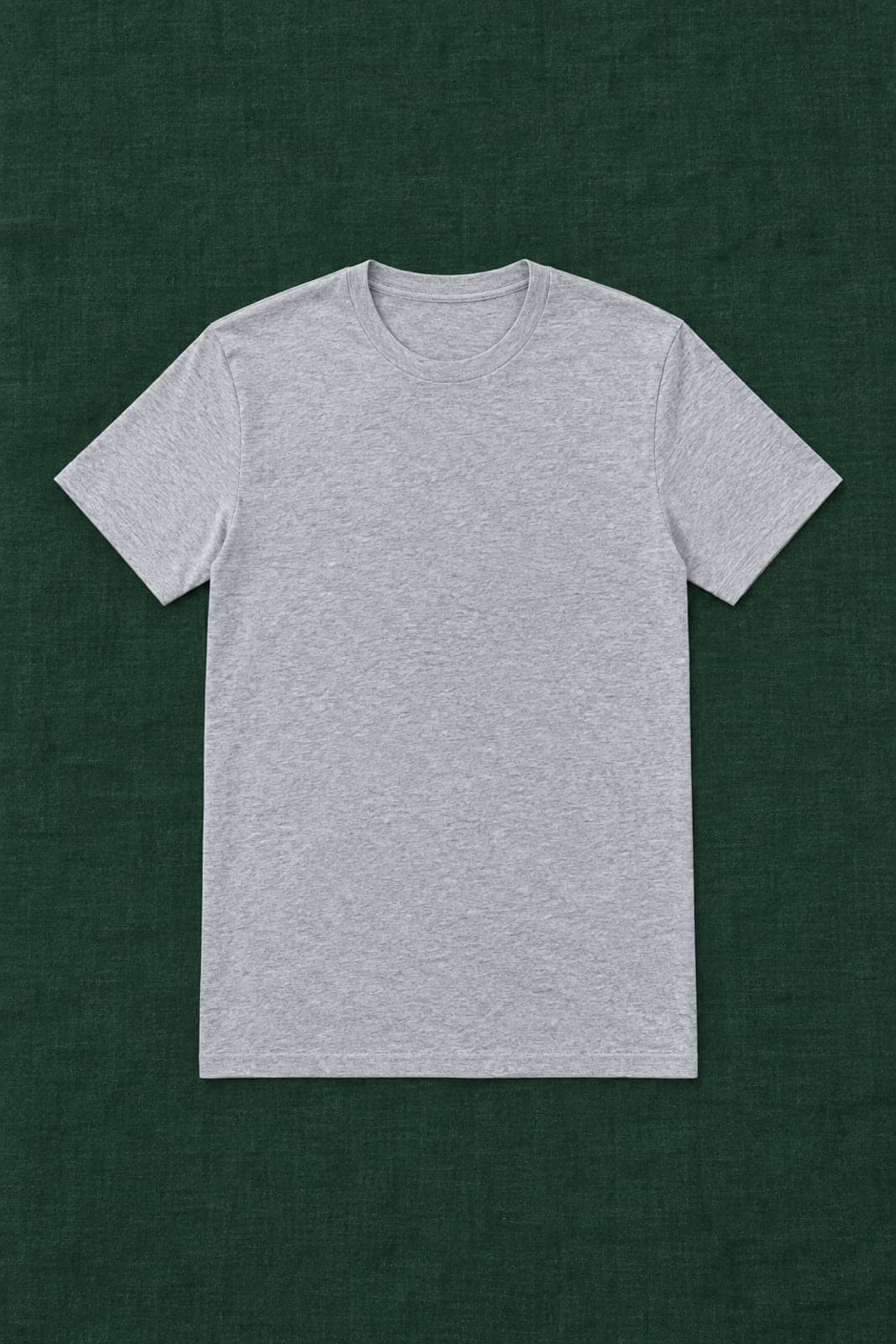 A heather gray tee with a crest of two silver lions across the chest