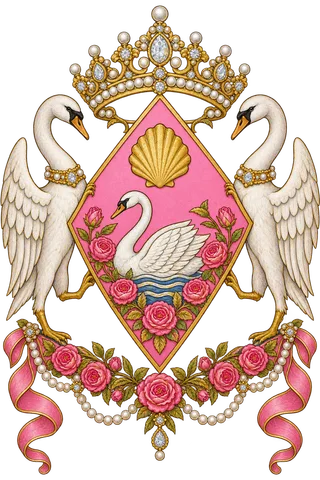 Painted crest: The Beauty, with supporters