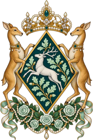 Painted crest: The Huntress, with supporters