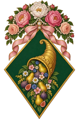 Painted crest: The Harvest, crowned