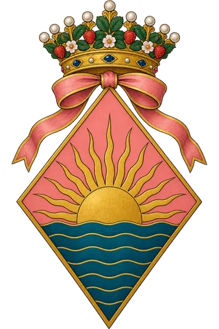 Painted crest: The Dawn, crowned