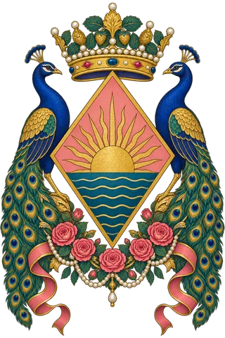 Painted crest: The Dawn, with supporters