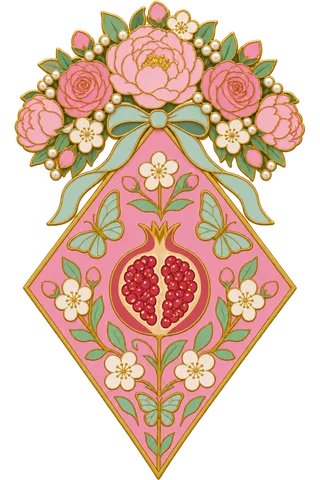 Painted crest: The Spring, crowned, enamel