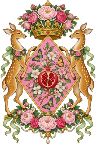 Painted crest: The Spring, with supporters